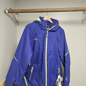 Vibrant Blue Jacket with Neon Accents